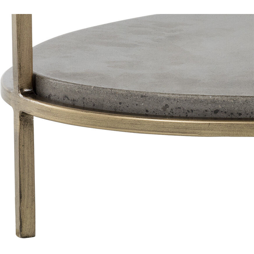 Arya 24 X 22.5 inch Grey / Antique Brass Side Table